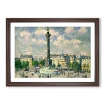 Big Box Art Gustave Loiseau The Place of The Bastille Framed Wall Art Picture Print Ready to Hang, Walnut A2 (62 x 45 cm)