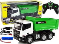 Lean Cars Remote Control 1:18 Green Huina 2.4G Piston Lift Trailer