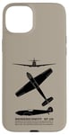 Coque pour iPhone 15 Plus Avion de chasse allemand Bf 109 WW2 avec faits