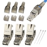 Let de 3 Connecteur RJ45 Cat 6A Connecteur RJ45 Sans Outil Cat 6A Fiche Mâle Connecteur RJ45 Sans Outil CAT 6A Convient pour le Câble Ethernet CAT6A 10 Gbps 500MHz.[G877]