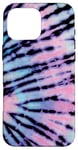 iPhone 16 Pro Max Cool Tiedye Sky Blue & Pink Black Hippie Punk Rock Tie Dye Case