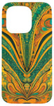 iPhone 15 Pro Retro Green Paisley Print Case