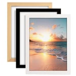 Cispree A4 Photo Frame,A4 Wooden Picture Frames with Acrylic Clear Sheet,Large Poster/Documents Frame for Family/Christmas/Photo A4(21 * 29.7CM)-White