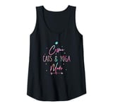 Womens Coffee Cats and Yoga Mats Tank Top