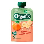 Organix Fruktpuré med Havregryn, Aprikos & Banan 12 mnd. Ø - 100 g. Babymat 6-12 måneder Mor & Barn