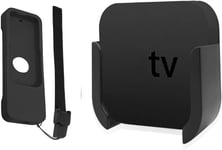 Support Tv Pour Apple Tv 4ème Et 4k 5ème Génération, Support De Fixation Murale Avec Boîtier D'extension Bonus Pour Apple Tv 4ème / 4k 5ème Génération (Noir)