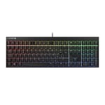 CHERRY MX 2.0S, Mechanical Gaming Keyboard with RGB Illumination, French Layout (AZERTY), Wired, Designed in Germany, MX2A RED Switches, Black