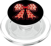 Valentines Day Coquette Bow Cute Heart Ribbon Love Retro PopSockets PopGrip pour MagSafe