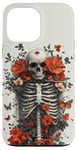 iPhone 13 Pro Max Skeleton Ribcage Anatomy with Flowers Butterflies Case