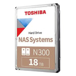 Toshiba 18TB N300 Internal Hard Drive – NAS 3.5 Inch SATA HDD Supports Up to 8 Drive Bays Designed for 24/7 NAS Systems, New Generation (HDWG480UZSVA)