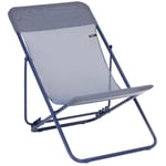 Peragashop - Transat Jardin Pliable - Chilienne Multi-positions - Maxi Transat - Batyline® Iso - Bleu Indigo - Lafuma Mobilier