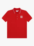 HUGO Kids' Short Sleeve Polo Shirt, Bright Red