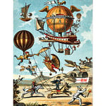 Romanet Early Balloon Flight Utopia Navigation 17th Century Large Wall Art Poster Print Thick Paper 18X24 Inch