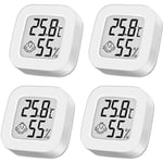 Rqiurpn - 4 Thermometre interieur Hygromètre intérieur, Mini Hygromètre Thermomètre extérieur Digital Thermomètre intérieur pour Maison Terrarium