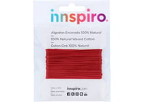 INNSPIRO Cordon Coton ciré Fin Rouge 1,5 mm. 5 m.