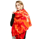 UNJ Head Scarfs For Ladies Printing Winter Scarf Women Shawls Thicken Warm Scarves Orange,Red,90X180CM