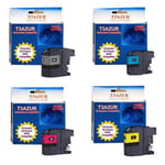 Lot de 4 cartouches compatibles pour Brother DCPJ132W / DCPJ152W / DCP J132W / DCP J152W