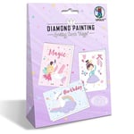 Ursus 43540001F - Diamond Painting Greeting Cards "Magic", kit de bricolage avec outils adaptés, pour enfants pour la réalisation créative de cartes de vœux, FSC-Mix, 3 pièces, DIN B6