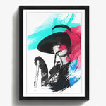 Arty Pie Framed Print Black A2 (24.5x18 Inch) Audrey Hepburn (8) V2, Wood, Multi-Colour, 60 x 42 x 2 cm