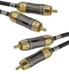 Aricona Cable Rca 3 Mètre Or Câble Rca Hifi Câble Audio Stéréo Rca Connexion