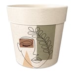 Cache-Pot En Bambou Motif Visage 8 Cm