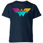 Justice League Neon Wonder Woman Kids' T-Shirt - Navy - 7-8 ans - Navy