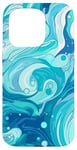 iPhone 15 Pro Swirl Blue Color Illustration Pattern Abstract Art Case