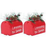 Arbre de Noël Pendentif Mini Lettres Boîte Aux Lettres 2Pcs- Lettre Au Père Noël Boîte Aux Lettres Suspendus Ornement Arbre De Noël Pendentif pour