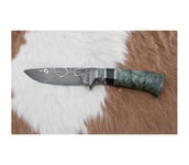 Uniikki Damascus-veitsi 11,6 cm vaahtera/eebenpuu