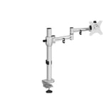 Luna single flat screen monitor arm - silver