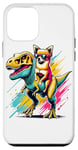 Coque pour iPhone 12 mini Pop Art Dinosaur T-Rex Chihuahua Tyrannosaure Rex