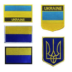 5 st Ukraina flagga lappar Ukraina sköld lappar broderad lapp moral lapp applikation fästelement krok och ögla(emblem)