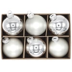 Festive Julgranskulor av Glas - 6 st Silver cm