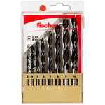 Fischer 536609 Drill Bit D-WS Sizes, 3-10 mm, Practical Set, 8 Wood Drills, Grey