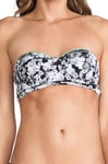 ZINKE Women's Black/White Floral Katie Bustier Bikini Top NEW