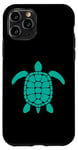 Coque pour iPhone 11 Pro Joli motif floral tortue de mer bleu marine corail et coquillage