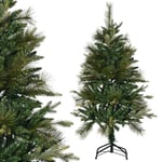 HOMCOM Sapin Arbre de Noël Artificiel 120 cm 260 Branches + Support Pied Vert