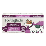 Forthglade Wet Dog Food For Small Dogs (24 x 150g Trays) - Grain Free Variety Pack with Turkey & Duck with Veg, Stomach Sensitive Dog Food with Natural Ingredients, Complete Hypoallergenic Dog Food