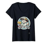 Womens Cartoon boy with cheese, thumbs down: I'm not eating that! V-Neck T-Shirt