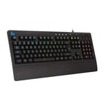 Logitech G213 Prodigy, Clavier Gaming, Eclairage RVB LIGHTSYNC, Résistant aux Éclaboussures, Personnalisable, Commandes Multimédia Dédiées, Clavier Gamer Allemand QWERTZ - Noir