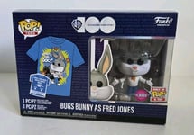 Funko POP! & Tee #1239 Bugs Bunny As Fred Jones Flocked - Tee Size Medium M New