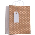 Design By Violet Kraft Star Gift Bag, Medium, White - Perfect for Any Occasion - Wedding - Baby - Birthday - Christening - Anniversary