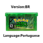 Verde Musgo Br Gba-Cartouche De Jeu Vidéo 32 Bits, Carte De Console Série Pokemon, Cristal Liquide, Fusée Rouge Feu, Ventilateur Gaia Non Bouclé Pour Gba