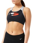 Nike DD1201 W NK DF SWSH CB LOGO BRA Sports bra women's black/white/lt smoke grey/black S