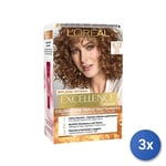 3x L’Oréal Paris Excellence Intense, 6.13 Dark Ash Golden Blonde