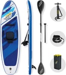 Hydro-Force SUP, Inflatable Stand Up Paddle Board, Complete Set with Kayak Kit,