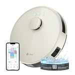 Lefant Robot Aspirateur Laveur Robot 2 en 1 4000Pa,Navigation LiDAR,Cartographie Multi-étage,Zones Virtuelles, Connecté Alexa/APP/WiFi,Idéal pour Poils d'animaux Tapis Sols Durs,M1 Champagne