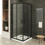 Cabine de douche LANABLACK H.180 cm portes coulissantes verre 6 mm transparent 70 x 90 cm - Saniverre