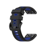 Garmin Tactix Delta / Garmin Fenix ​​6X GPS- Silikone urrem 26 mm - Sort/blå