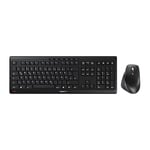 CHERRY STREAM DESKTOP, ensemble clavier et souris sans fil, layout allemand (QWERTZ), technologie radio 2.4 GHz, pression des touches silencieuse, fonctionne sur batterie, noir